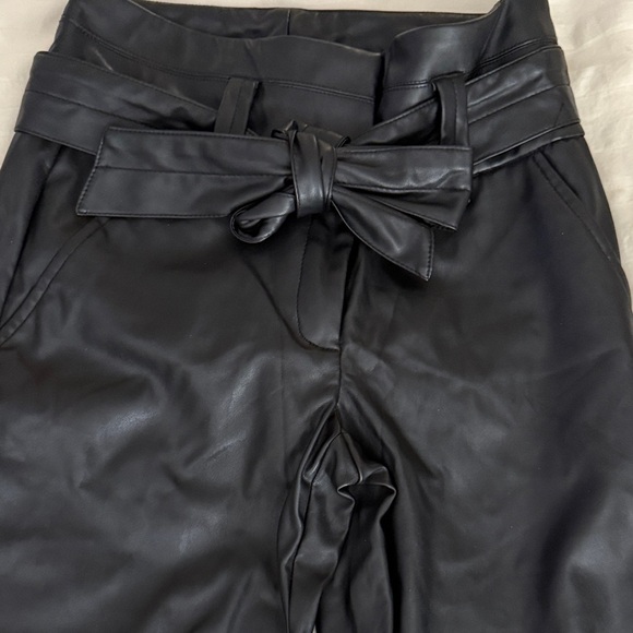 Elegant Black Faux Leather Pantsuit - Picture 1 of 6